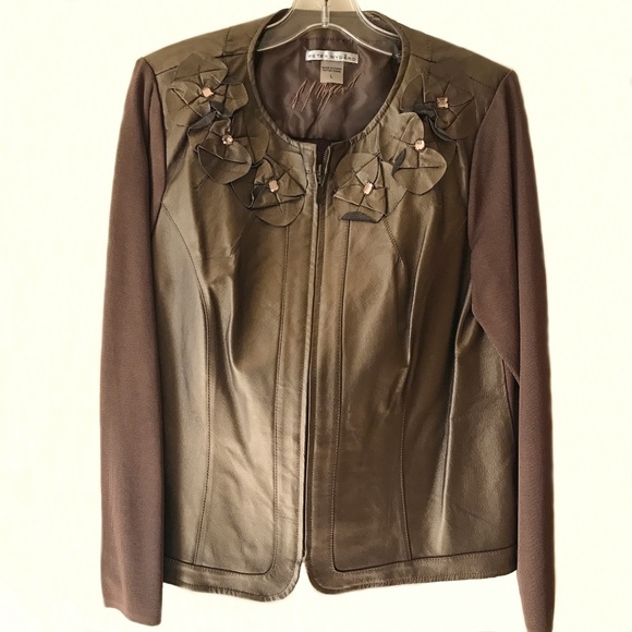 Peter Nygard Leather Jacket Size L - Picture 1 of 5